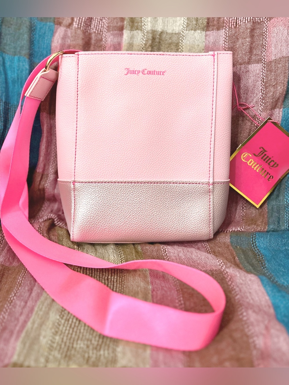 Juicy Couture Pink Two-Tone Metallic Accent Crossbody